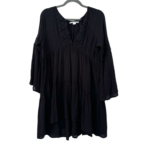 O’Neill Saltwater Solids Bell Sleeve Black Cover Up Women’s Small Beach Vacation - Picture 1 of 7